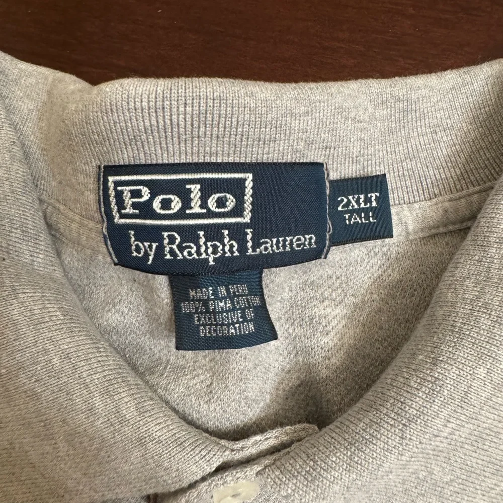 Polo Ralph Lauren Gray Polo Shirt Men’s 2XLT Tall Pima Cotton Short Sleeve